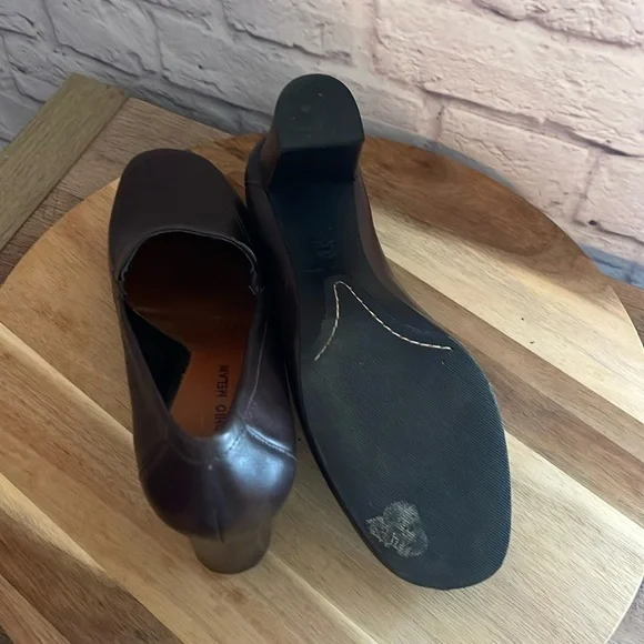 Antonio Melani Brown Leather Square Toe Loafers with block heel   9.5 M - Picture 7 of 9